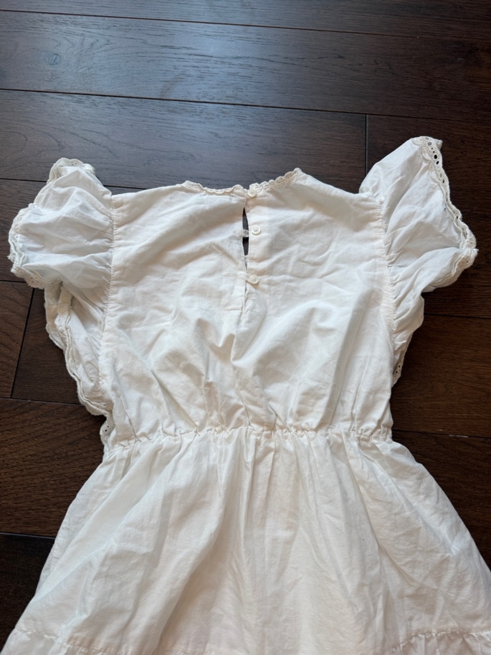 Gap Kids Lace Tiered Ruffle Dress Large in New Off White - C42-013 - Picture 10 of 12